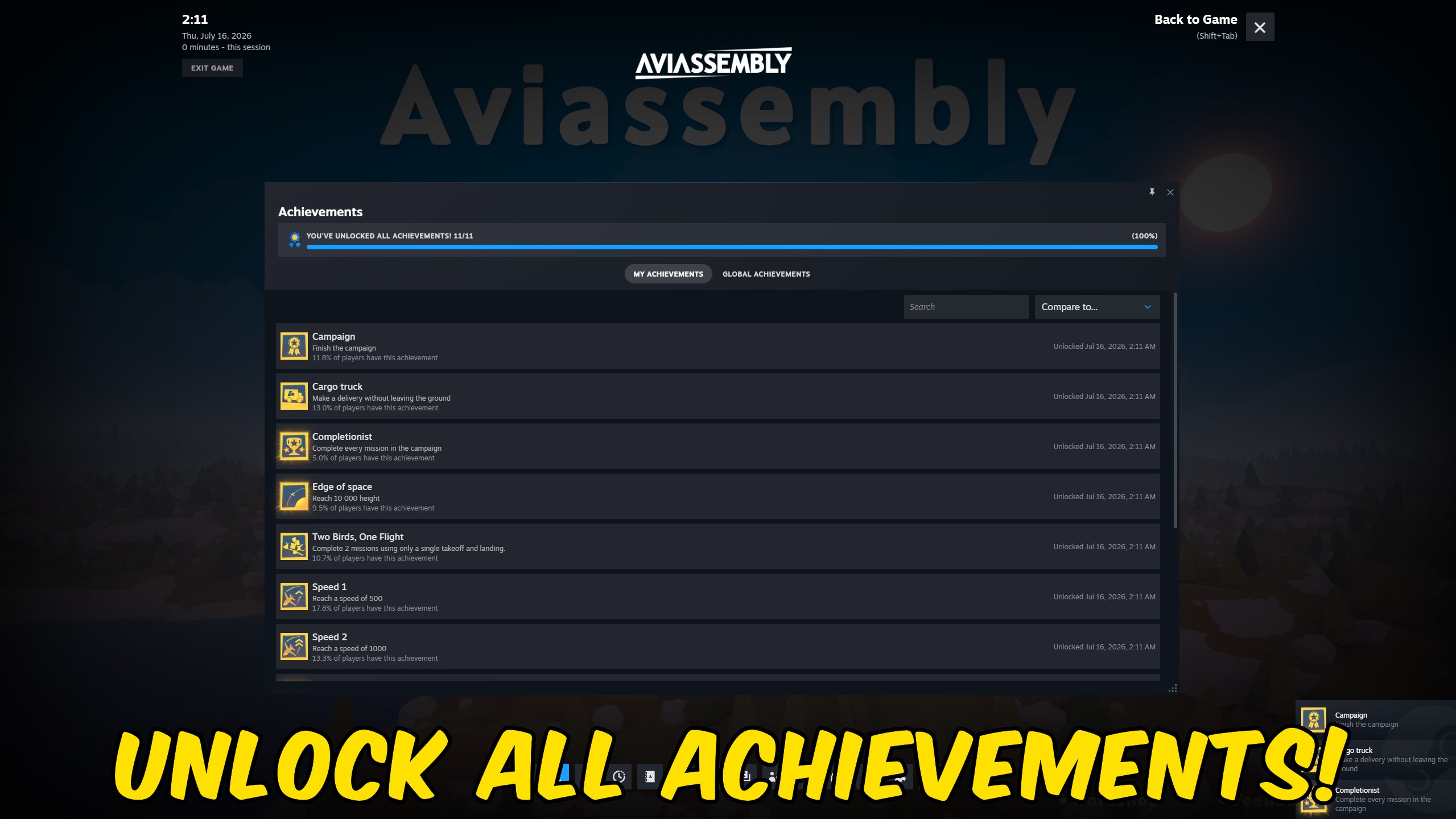 Aviassembly — Achievement Unlocker (screenshot 2)